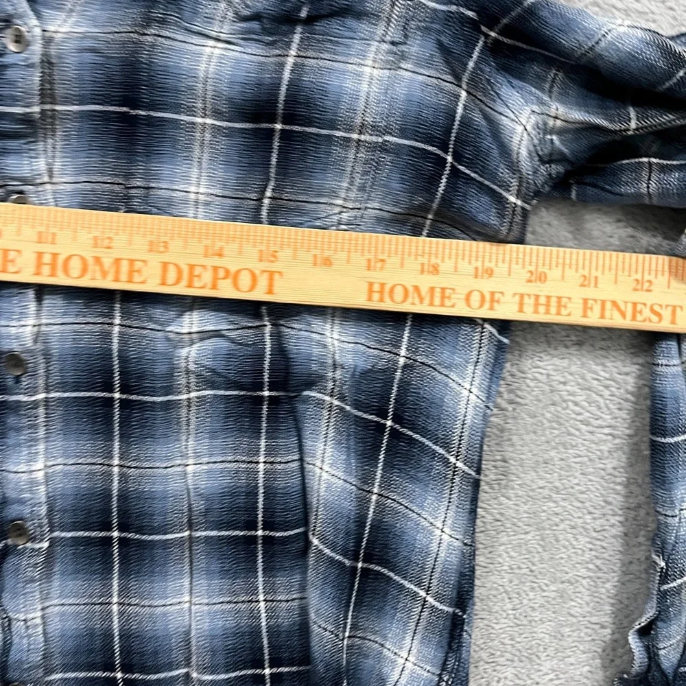 Aeropostale Shirt Women's Large Plaid Flannel Button‎ Long Sleeve  Cowgirl